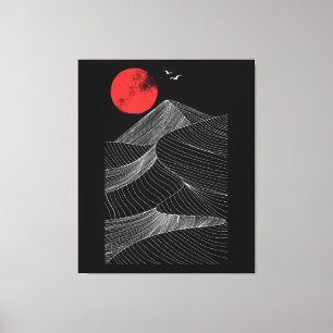 Lienzo Abstract Mountain Red Sun