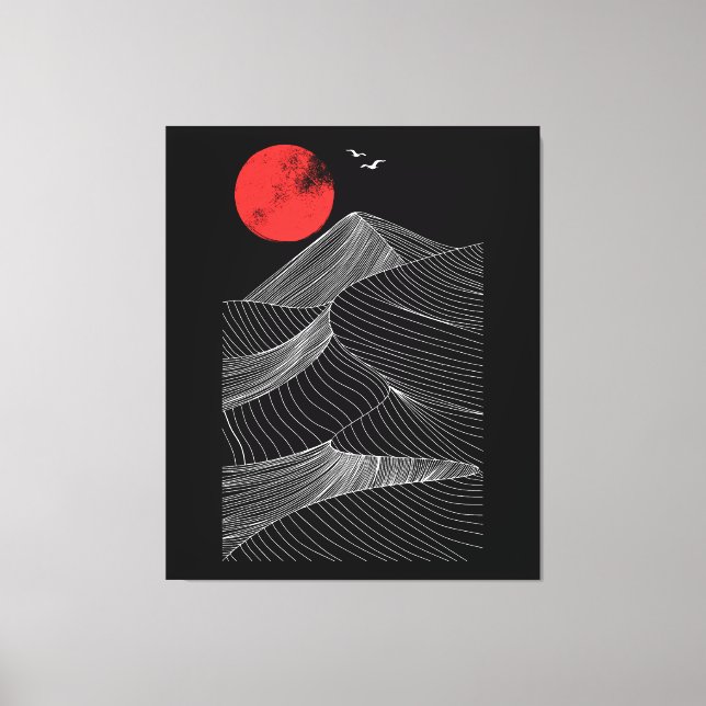 Lienzo Abstract Mountain Red Sun (Anverso)