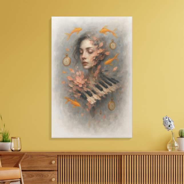 Lienzo Abstract Music Art | Surreal Piano (Insitu (Sala de estar))