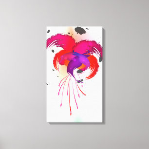 Lienzo Abstract Paint Splatter Fuchsia