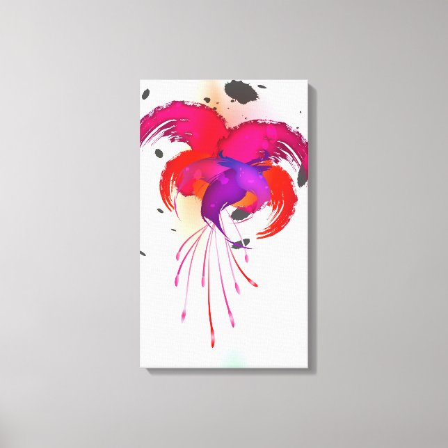 Lienzo Abstract Paint Splatter Fuchsia (Anverso)