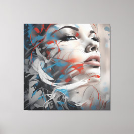 Lienzo Abstract painting beautiful woman face
