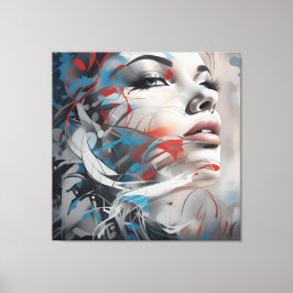 Lienzo Abstract painting beautiful woman face