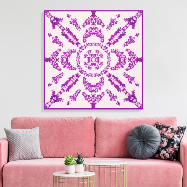 Lienzo Abstract Purple Orchid Flower Design Pattern Art (Insitu (Sala de estar))