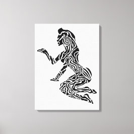 Lienzo Abstract Rearing Horse Art | Modern Black & White 