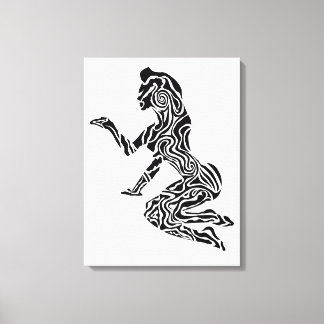 Lienzo Abstract Rearing Horse Art | Modern Black & White