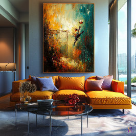 Lienzo Abstract Soccer Goalkeeper Art