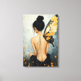 Lienzo Abstract Whimsical Woman and Butterfly