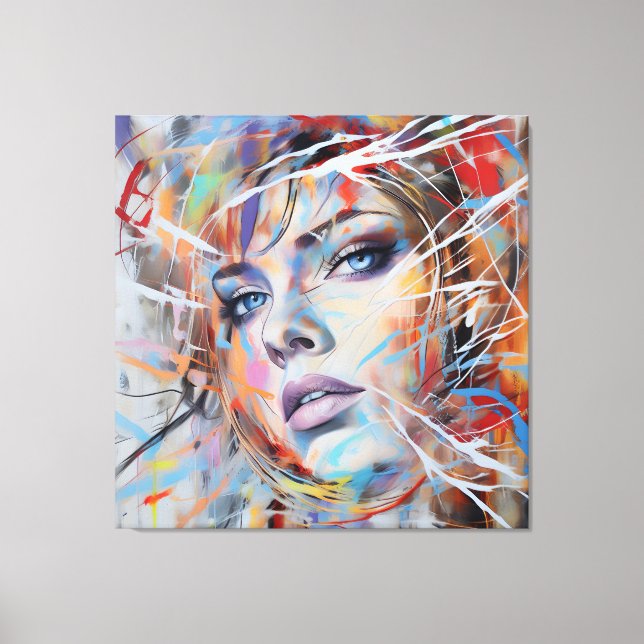 Lienzo Abstract woman face 02 (Anverso)