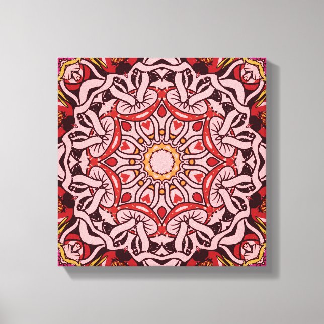Lienzo Abstract Zen Mushrooms Home Decor Wall Art (Anverso)