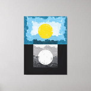 Lienzo Abstracto de día y noche modernos