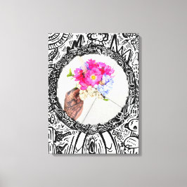 Lienzo Abstracto de la mano del marco y el Bouquet