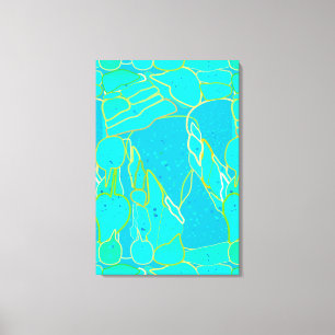 Lienzo abstracto de "Sea Grotto" - turquesa, azul, dorado