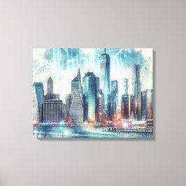 Lienzo Abstracto Futurista de la Ciudad de Nueva York