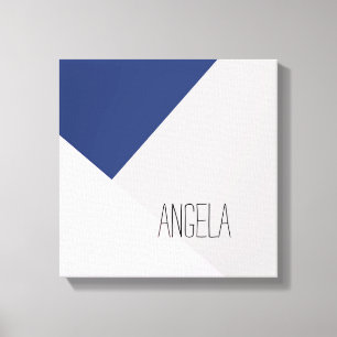 Lienzo abstracto geométrico moderno añade un nombre marin
