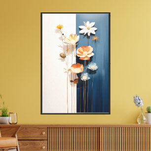 Lienzo Abstracto minimalista Plantas Silvestres Florales