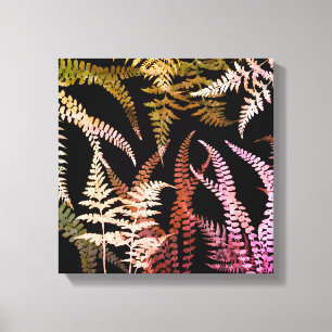 Lienzo Abstracto moderno Fern rosado negro