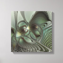 Lienzo Abstracto Olive Sage Green Grey Fractal Art Fantas