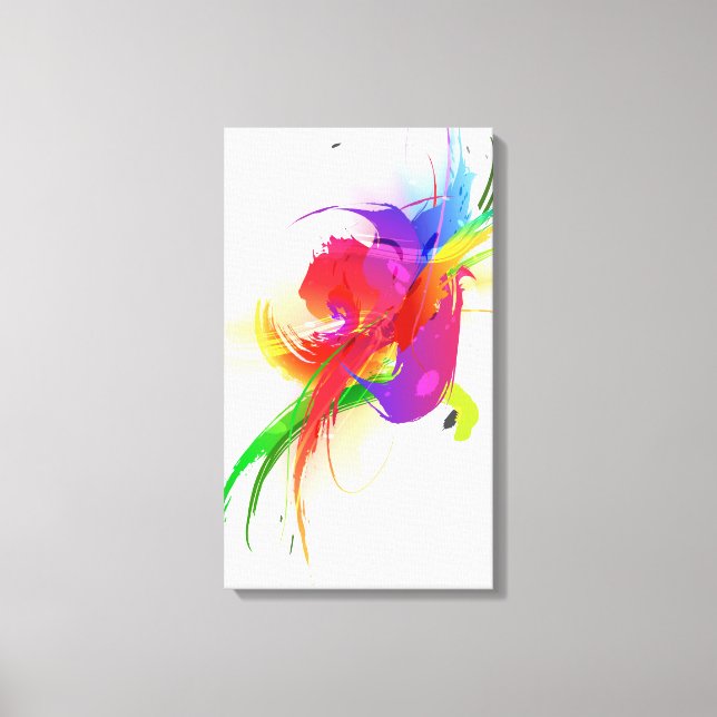 Lienzo Abstracto Paint Splatt Rainbow Lorikeet (Anverso)
