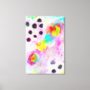 Lienzo Abstracto Rosa y Acuático