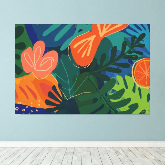 Lienzo Abstracto tropical (Insitu (piso de madera))