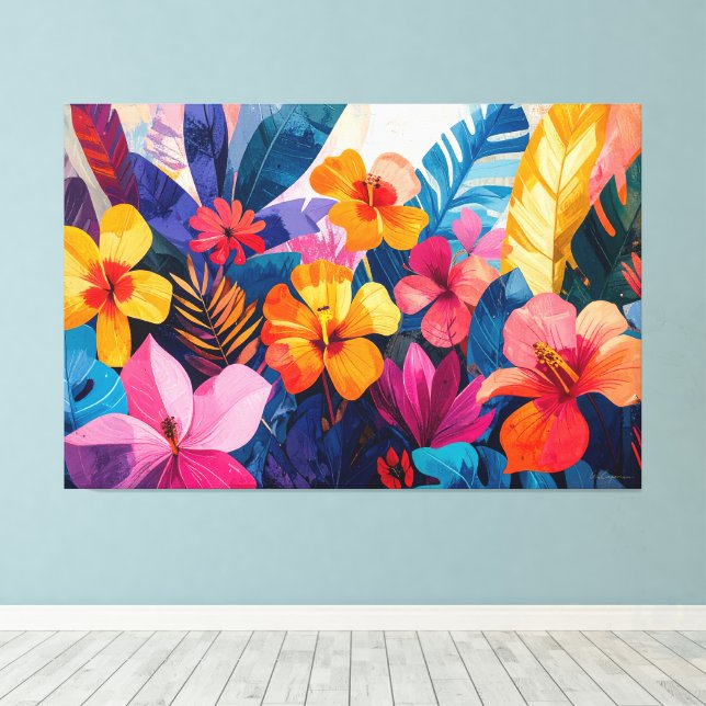 Lienzo Abstracto tropical (Insitu (piso de madera))