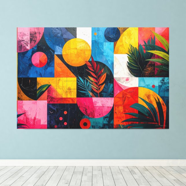 Lienzo Abstracto tropical (Insitu (piso de madera))
