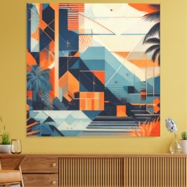 Lienzo abstracto tropical 001