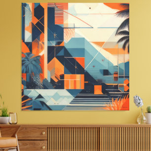 Lienzo abstracto tropical 001