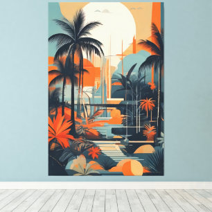 Lienzo abstracto tropical 002