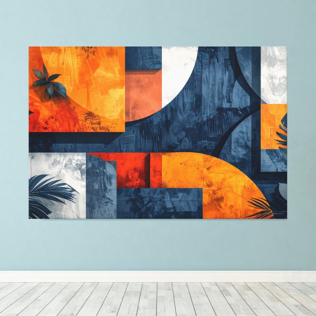 Lienzo abstracto tropical 003 (Insitu (piso de madera))