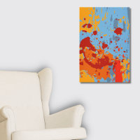 Abstracto vibrante Verano Naranja azul bandeja de 