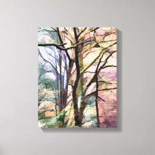 LIENZO ABSTRACTOS ÁRBOLES DE OTOÑO