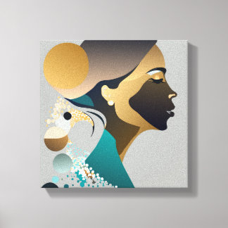 Lienzo Abstrake Eleganz in Blaugrün und gold # 1