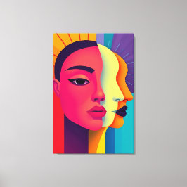 Lienzo Abstrakte Frauen Gesichter