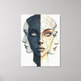 Lienzo Abstrakte geometrische Gesichter