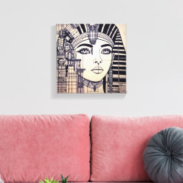 Lienzo Abstrakter Cleopatra Kopf