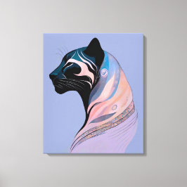 Lienzo Abstrakter Panther Kopf in Pastellharmonie