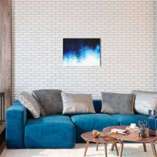 Lienzo Abstrato de Agua Azul