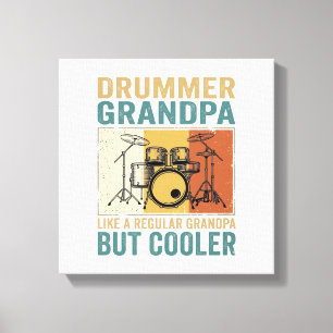 Lienzo Abuelo Baterista Como un Abuelo Normal Pero Más Gu