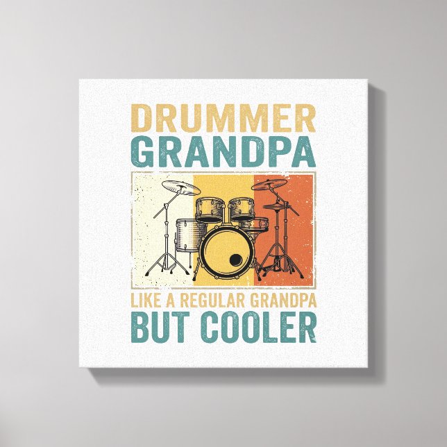 Lienzo Abuelo Baterista Como un Abuelo Normal Pero Más Gu (Anverso)