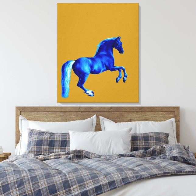 Lienzo Abuelo de Godolphin Arabian... Caballo azul (Insitu(Dormitorio))