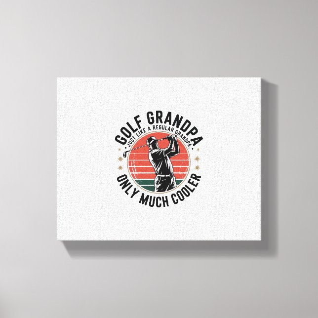 Lienzo Abuelo de golf igual que un abuelo normal (2) (Anverso)