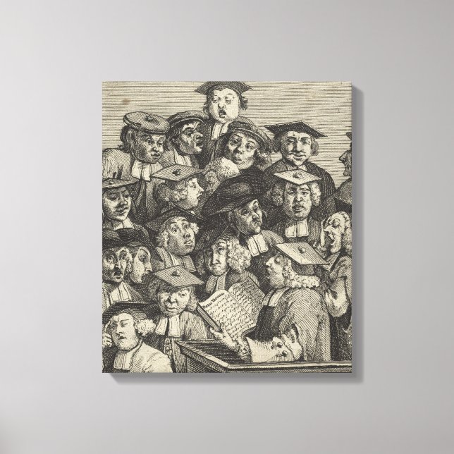 Lienzo Académicos en una conferencia (por William Hogarth (Anverso)