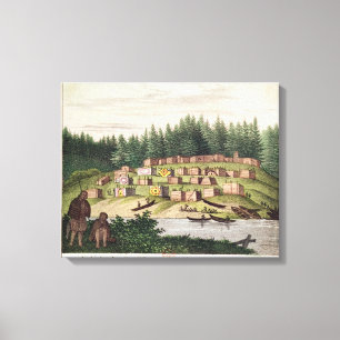 Lienzo Acampamento indio en la isla de Quadra