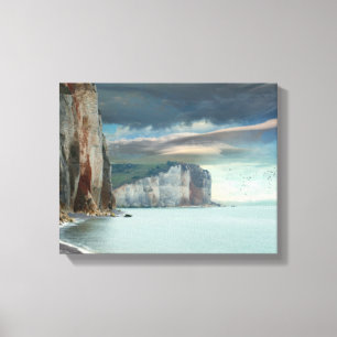 Lienzo Acantilados de la costa de Normandía