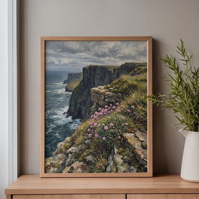 Lienzo Acantilados de Moher Thrift Art de Rosas de Mar (Subido por el creador)