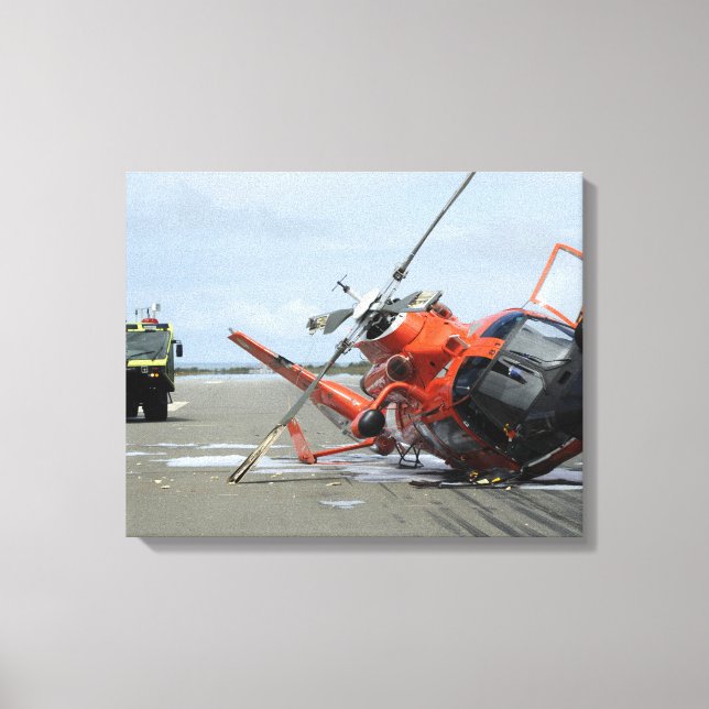Lienzo Accidente de helicóptero MH-65 de la Guardia Coste (Anverso)