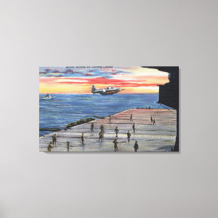 Lienzo Acción a bordo portaaviones - marina de guerra de