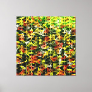 Lienzo Aceite abstracto y pintura acrílica en mimbre 2